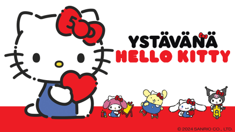 Hello Kitty and her friends My Melody, Pompompurim, Cinnamoroll ad Kuromi